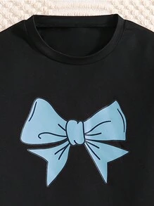 两件套优雅时尚女童睡衣套装，圆领长袖蝴蝶印花上衣搭配粉色长裤，适合儿童和女孩春、夏、秋、冬四季居家穿着。 - 淺藍色 - 查看 5