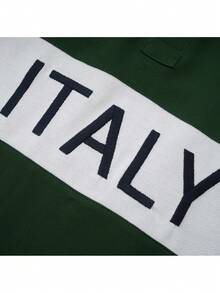 T S Long Sleeve Casual Fashion Polo Shirt, Italian Classic Embroidery Patchwork, Soft & Comfortable Slim Fit, Breathable With Slit, Original Embroidery Design - Dark Green - View 7