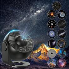 UK LED Galaxy Projector Starry Night Light Moon Star Sky Nebula Projection Lamp - Black - View 2