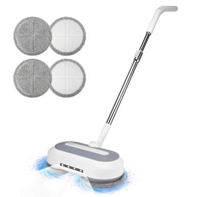 Cordless Electric Mop For Floor Cleaning,Electric Spin Mop, Electric Mop With LED Headlight, Lightweight & Rechargeable Floor Scrubber For Hardwood Tile Floors,Tile  Laminate Handheld Electric Mop