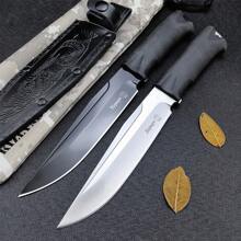 Outdoor Hunting Fixed Knife 6.46-Inch Blade Outdoor Survival EDC Tool Cowhide Sheath Camping Men's Gift - Tổng chiều dài: 28,9cm Chiều dài lưỡi dao: 16,4cm Chiều dài tay cầm: 12,5cm - Xem 1