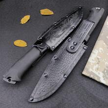 Outdoor Hunting Fixed Knife 6.46-Inch Blade Outdoor Survival EDC Tool Cowhide Sheath Camping Men's Gift - Tổng chiều dài: 28,9cm Chiều dài lưỡi dao: 16,4cm Chiều dài tay cầm: 12,5cm - Xem 5