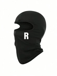 1 件装 A-Z 字母印花儿童户外防紫外线面罩，透气拉法帽头盔内衬，适合青少年 - 黑色 - 查看 23