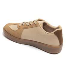 Sneakers With Metallic Silver Detail And Gum Sole - Brown - View 3