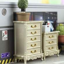 1:12 Scale Dollhouse Furniture Bedside Three-Bucket Cabinet Mini Table Craft Decoration Bedroom Living Room Furniture Doll House Asseccories Toys For Kids Best Gifts Birthday - Multicolor - View 2