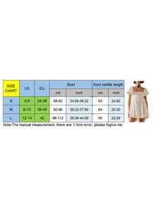 Women's Summer Babydoll Short Dresses Solid Color Short Puff Sleeve Square Neck Cross Tie Back Dress For Girls