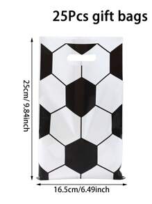 10/25/50 piezas Bolsas de regalo con tema de fútbol, bolsas, bolsas con patrones en blanco y negro con tema de fútbol para envoltura de regalos de fiesta de cumpleaños, baby shower, regalos de fans, suministros para fiestas