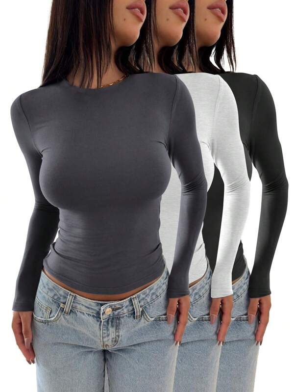 Set di magliette a maniche lunghe versatili e sexy in stile Y2K