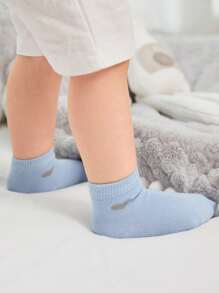 5 Pairs Candy Color Heart Print Baby Boy Ankle Socks