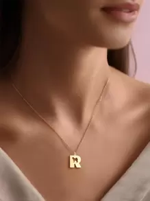 Classic Dog Shaped Customized A-Z Letter Pendant Necklace Stainless Steel Personalized Letters Choker Jewelry Suitable For Unique Gifts For Dog Enthusiasts