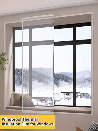 1 confezione Film isolante per finestre, antiventosa e resistente al freddo invernale, pellicola sigillante trasparente rinforzata per finestre e balconi, protezione dal gelo e calore.