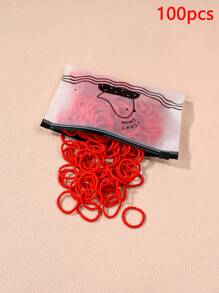 100 piezas de ligas para el cabello rojas pequeñas para niños, accesorios elásticos para el cabello que no dañan el cabello, adecuados para Año Nuevo, Navidad, decoración del cabello infantil
