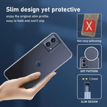 Entronix Transparent Case For Moto G Power, Play, Stylus, G 5G, Edge Clear Case, [Yellow Resistant] Hard Back Cover Soft Silicone, Shockproof Slim Case For Moto G Series - 無色 - 查看 2