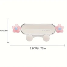 1 件适合女孩的可爱草莓形车载手机支架 - 有趣且实用的设计 - 易于安装且角度可调 - 兼容大多数智能手机
