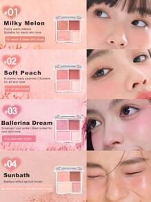 JUDYDOLL 2-In-1 BLUSH & HIGHLIGHT PALETTE 9g, Blush & Highlighter Compact, Cream Blush, Matte Highlighter, Multi-Use, Natural, Suitable For Dates, Holidays, Gifts, Unique Niche Product, Great For Friends/Girlfriends, Wedding Essentials, Wedding Guest, Bachelorette Party, Natural School Makeup, Sweet Makeup, Blood Makeup, Date Makeup - #04 - 查看 3