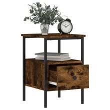VidaXL Bedside Tables 2 Pcs Smoked Oak 34x36x50 Cm Wood Material