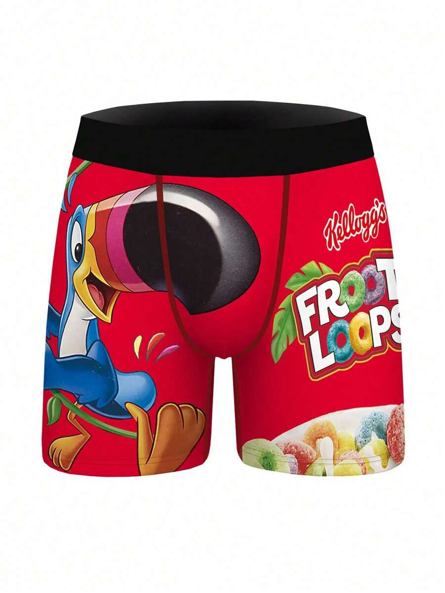 Men's Snack & Digital Print Breathable Comfortable Boxer Briefs - Multicolor - View 1