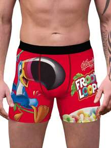 Men's Snack & Digital Print Breathable Comfortable Boxer Briefs - Multicolor - View 3