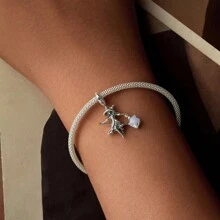 bamoer 1 mặt dây chuyền hình đom đóm và ngôi sao phát sáng trong bóng tối bằng bạc Sterling 925, hạt phát sáng hình mai rùa, thích hợp để làm vòng tay, quà tặng trang sức tự làm. - Bạc - Xem 7