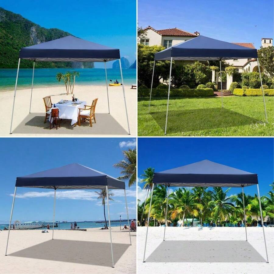 Carpa plegable para exteriores de 8 x 8 pies, impermeable, de estructura tipo Gazebo para sombra solar - 1 - Ver 1