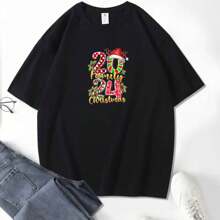 2024 Family Christmas Printed T-Shirts Men's And Women's Round Neck Cotton Short Sleeve Sports T-Shirts Suitable For All Seasons