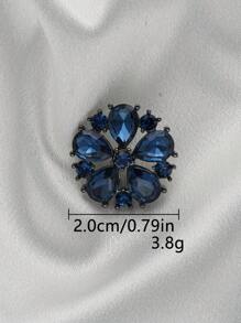 Set de 4 botones metálicos florales ocos con incrustaciones de diamantes, decoración elegante para vestido de novia, abrigo, suéter, blazer, manualidades DIY, joyero, bolso