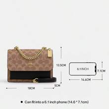 Coach Bolso cruzado pequeño Klare para mujer, bolso cuadrado pequeño con cadena, bolso de hombro con solapa - regalo para mujeres