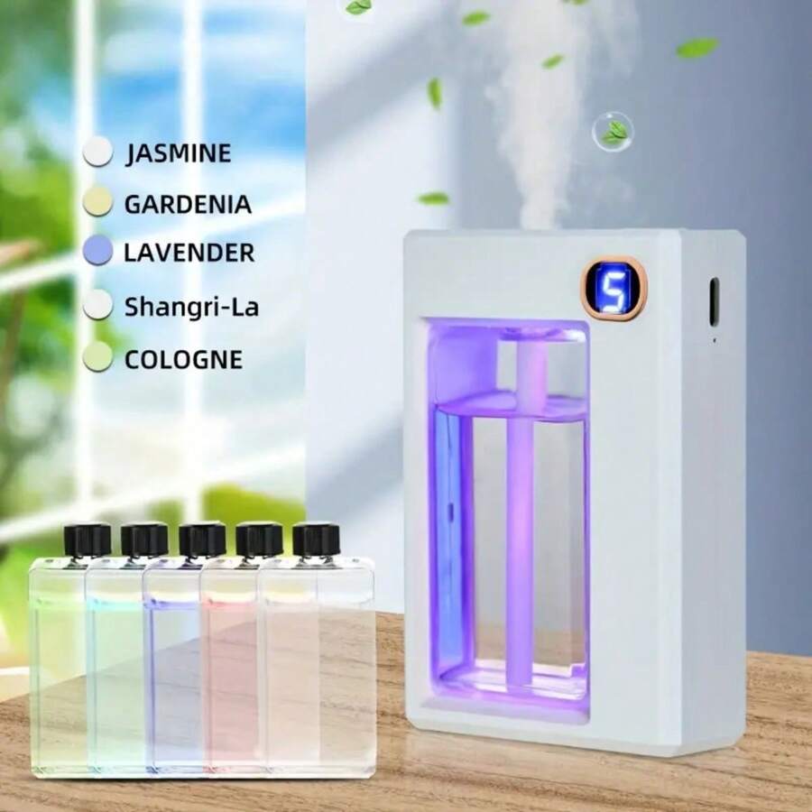 壁挂式香薰扩散器 超声波雾化可调节香薰扩散器 带电池供电 白色