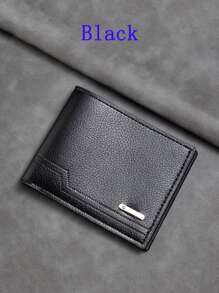 1 男士钱包 时尚休闲 荔枝纹软钱包 多卡位 大容量 短款小钱包 - 彩色 - 查看 2