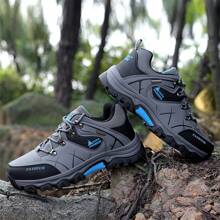 Men's Spring/Summer Hiking Shoes, Outdoor Trekking Shoes, High Quality Low-Top Anti-Slip Gray Boots, Round Toe Lace-Up Casual Shoes