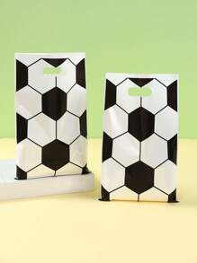 10/25/50 piezas Bolsas de regalo con tema de fútbol, bolsas, bolsas con patrones en blanco y negro con tema de fútbol para envoltura de regalos de fiesta de cumpleaños, baby shower, regalos de fans, suministros para fiestas