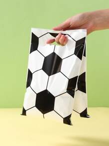 10/25/50 piezas Bolsas de regalo con tema de fútbol, bolsas, bolsas con patrones en blanco y negro con tema de fútbol para envoltura de regalos de fiesta de cumpleaños, baby shower, regalos de fans, suministros para fiestas