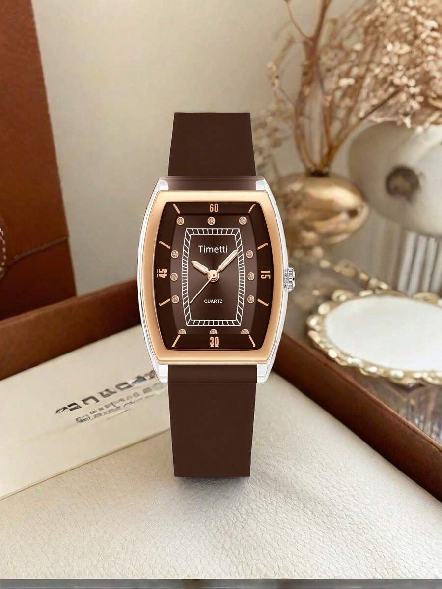 1pc Women Retro College Style Korean Fashion Quartz Wrist Watch Daily Wear