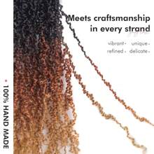 1/6/8 Packs Pre-Looped Yanky Twist Crochet Braids Hair 8/10/14 Inch 15 Strands/PCS Natural Black Pre-Twisted Passion Twist Boho Crochet Braid Hair With Curly Crochet Hair Senegalese Twist Braids, 1B/30/27 - Ombre - View 5