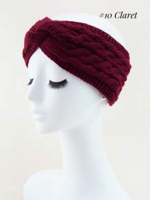 1-3条装女士毛绒发带，针织面料，纯色针织绒毛蓬松发带，加宽头巾耳罩，适合秋冬季节、户外运动跑步，情人节生日礼物，送给女友、闺蜜、年轻女孩的时尚发饰女士发带 - B款 - 查看 7