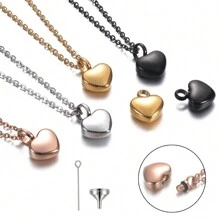 Small Heart Cremation Jewelry For Ashes Stainless Steel Memorial Urn Pendant Four-Color Heart Keepsake Jewelry For Women
