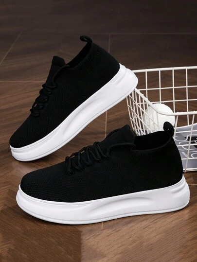 New Korean Style Men Sports Shoes, Mesh Breathable Comfortable Skateboard Shoes, Flat Sole Casual Wear (Please Order One Size Up)