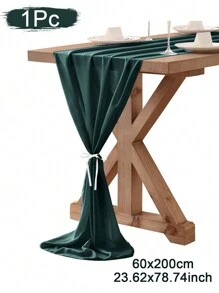 Dark Green Chiffon Table Runner, Birthday Decor Wedding Party Room Decor Table Decoration Table Cover Table Cloth, Christmas Decor 2025 New Year Decoration, Wedding Organza, Wedding Background Decoration Yarn Banner Chair Decoration Dark Green Chiffon Yarn, Party Favor, Babe Shower Decor Yarn