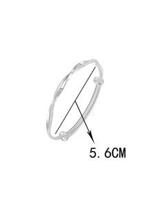 1 件简约基本款扭曲光滑手镯，适合女性日常佩戴