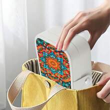 1pc DIY Diamond Painting Jewelry Box, Mandala Diamond Painting Kit With Mandala Flower Pattern, Round And Asymmetrical Diamond Shapes, PU Leather Storage Box Perfect For Travel And Jewelry Organization, Christmas Gift