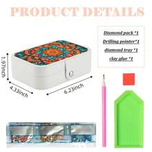 1pc DIY Diamond Painting Jewelry Box, Mandala Diamond Painting Kit With Mandala Flower Pattern, Round And Asymmetrical Diamond Shapes, PU Leather Storage Box Perfect For Travel And Jewelry Organization, Christmas Gift