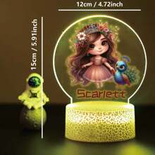 1pc Custom Personalized Table Lamp Night Light Customized Cartoon Princesses And Animals 3D Night Light Toy Acrylic Night Lights Gift For Home Room Decoration Night Light Usb Powered & Battery Operated Optical Illusion Table Lamp With Remote Control Perfect Gift Send To Girls For Valentine's Day, Easter, Christmas Unique Room Decor, Fun And Adorable Nightlight Gifts Birthday Graduation Home Decor Back To School School Supplies,Christmas Gift Supplies