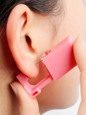 1-10 件一次性无痛耳洞穿刺工具，健康无菌穿刺套件耳环鼻环穿孔枪套装