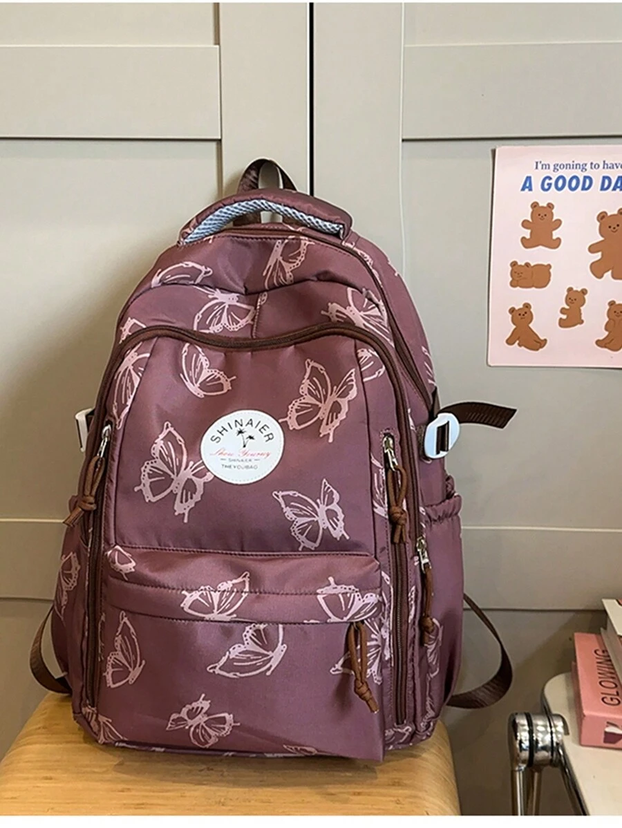 輕量便攜防盜多口袋背包,適合學生與青少年,適用於上學、旅行、健行、攀岩、運動與出遊 - 彩色 - 查看 1