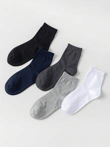 1/5 pares de calcetines medianos para mujer, estilo primavera y verano, todo a juego de unicolor, calcetines deportivos de pareja de color melódico alto