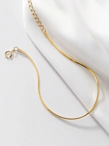 FOREVER QUEEN 1 Pezzo Cavigliera in argento sterling S925 per donne, catena semplice a forma di osso di serpente ottagonale, cavigliera semplice, regalo migliore amica, regalo per mamma, sorelle, fidanzata per Natale
