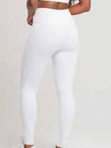 Women Sports Leggings - 白色 - 查看 2