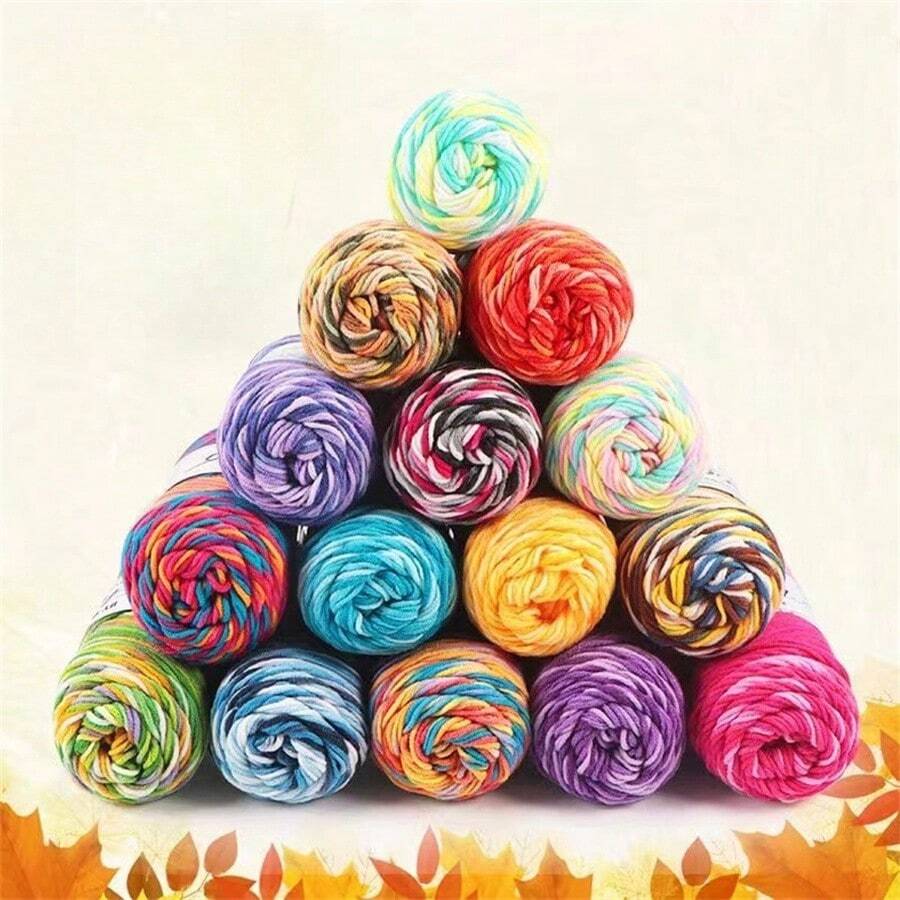 4 Ovillos de 5 cabos de Hilo de leche para bebé multicolor degradado, peso grueso para manualidades DIY como muñecas, bufandas, zapatos