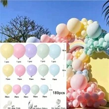 189PCS 5/10/18 Inch Pastel Rainbow Balloon Assorted Colors Arch Garland DIY Kit, Bộ bóng bay cao su Macaron cho tiệc sinh nhật, tiệc cưới, lễ đính hôn, kỷ niệm, chủ đề trang trí tiệc - Nhiều màu - Xem 3
