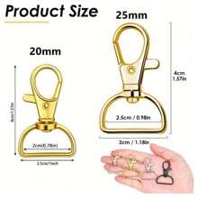10pcs Swivel Clasp Lanyard Snap Hooks Keychain Clip Hook Metal Lobster Claw Clasps For Lanyard Key Rings Crafting Purse